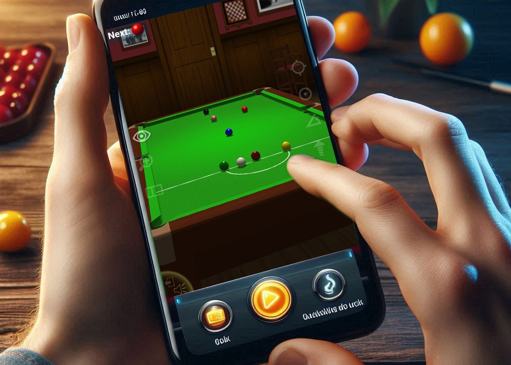 Playing online Sinuca on a smartphone